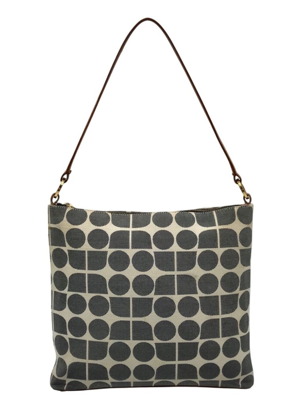 Kate Spade Gray Canvas Vintage Geometric Print Shoulder Bag